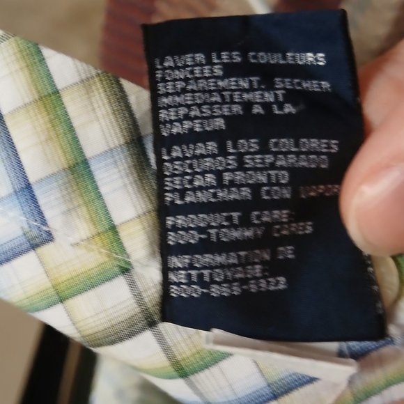 Tommy Hilfiger 80s 2 Ply Fabric Plaid Short Sleeve Men's XL Button Down Shirt - Picture 10 of 11